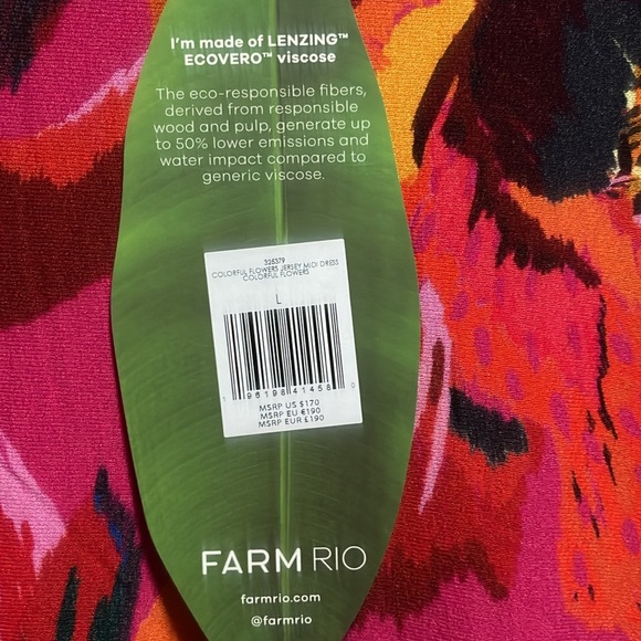 FARM RIO‼️‼️Colorful Flowers Jersey Midi Dress - Picture 7 of 11